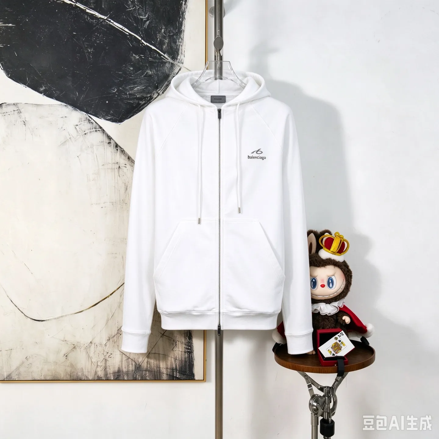P245💰zp version [exclusive supply] BALENCIAGA 26FW Bodies printed logo hooded sweatshirt Authentic 10300 purchased and developed 420g double-ply terry sweatshirt material matching rib glue printing fabric wash fit fit Size: S M L XL